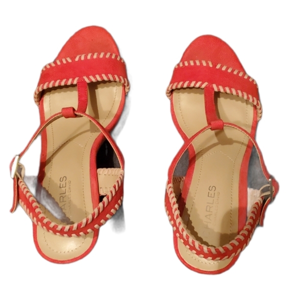 Charles Charles David Open Toe Wedge Sandals 8M - Picture 3 of 4